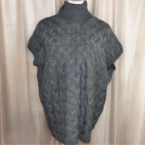 Splendid Liliana Cashmere Blend Cashblend Cable Turtleneck Cap Sleeve Sweater